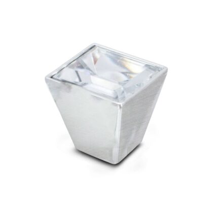 Puxador Mini Acrílico Fume Níquel Escovado e Transparente Cromado- Puxe Chic