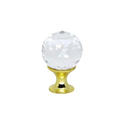 Puxador Orquídea Crystal 30mm Médio Dourado- Puxe Chic
