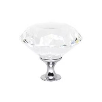 Puxador Tulipa Crystal Médio 30mm Cromado- Puxe Chic