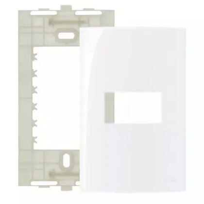 Conjunto Placa 4x2 1 Posto Horiz Branca - Margirius