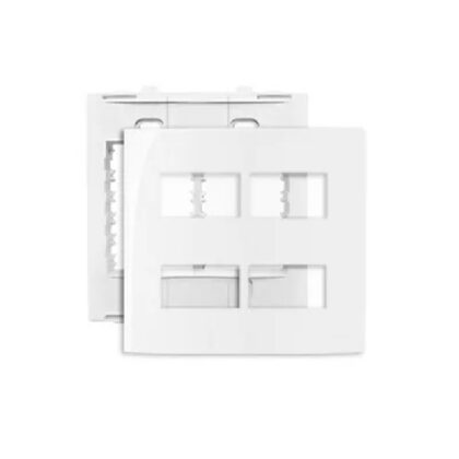 Conjunto Placa 4x4 4 Postos Horiz Branca - Margirius