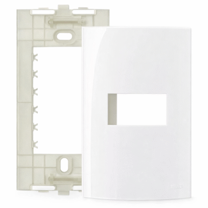 Conjunto Placa 4x2 1 Posto Horiz Branca - Margirius