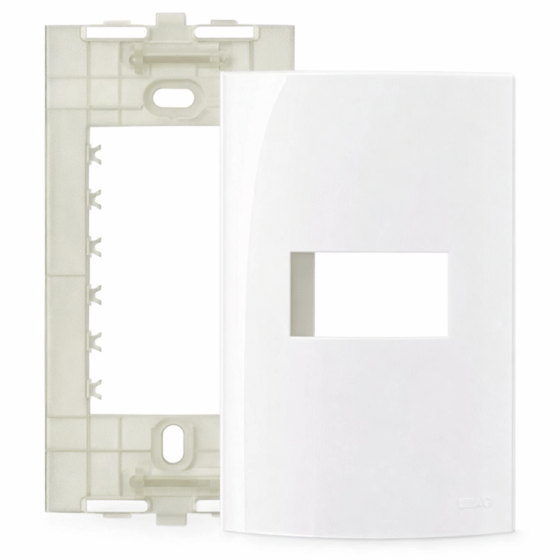 Conjunto Placa 4x2 1 Posto Horiz Branca - Margirius