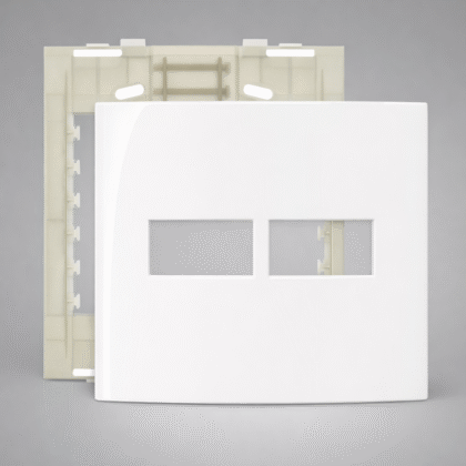 Conjunto Placa 4x4 2 Postos Horiz Branca - Margirius