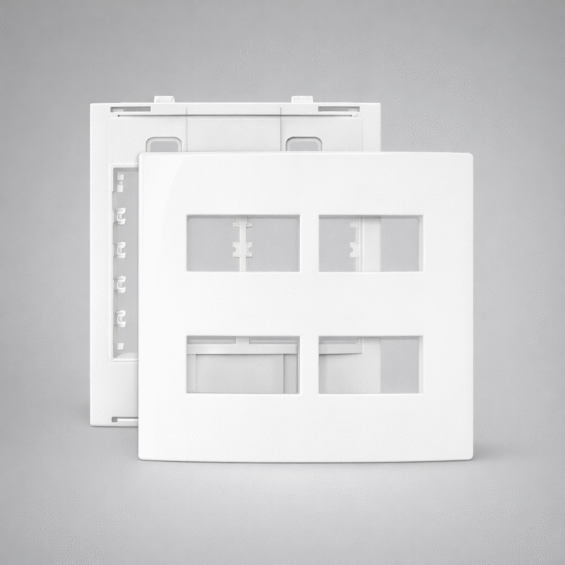 Conjunto Placa 4x4 4 Postos Horiz Branca - Margirius