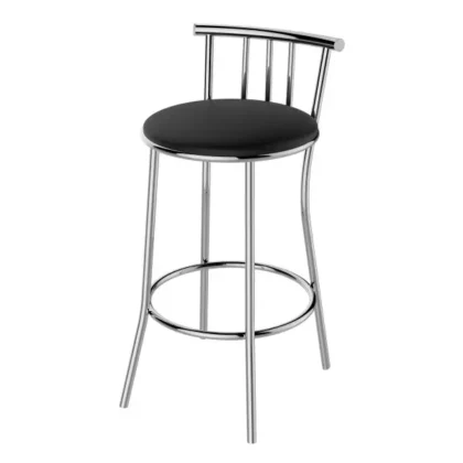 Banqueta Cozinha Cromada Redonda Roma Baixa 50cm - Flape